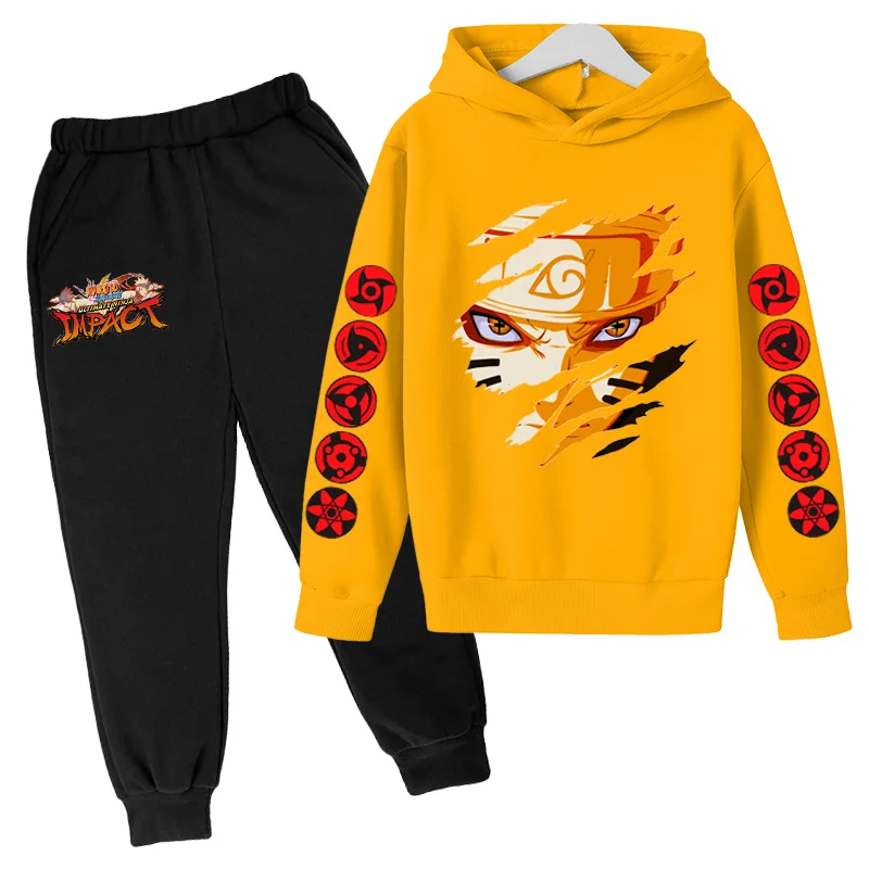 Naruto-Conjunto de chándal con capucha para niños y niñas, traje de chándal con capucha, akatsuki