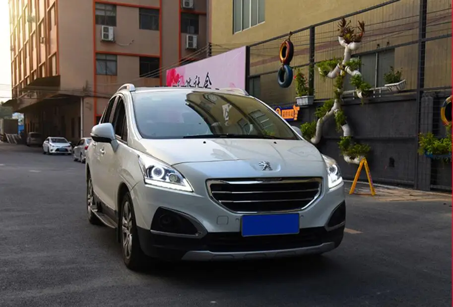 2шт 2013 год, автомобильные фары bupmer для peugeot 3008 светодиодные дневные ходовые огни на передних фарах HID ксенон, противотуманная фара для peugeot 3008