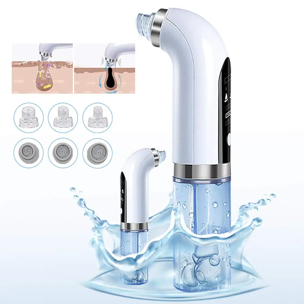 

Blackhead Remover Pore Vacuum Upgraded Electric Cleaner Blackhead Acne Extractor Suction Tool Hot Compress Vibration Function