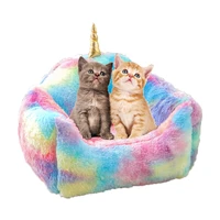 pet dog bed warming dog house plush fluffy sofa mat for cats washable cushion sleeping nest funny kitty puppy accessories winter