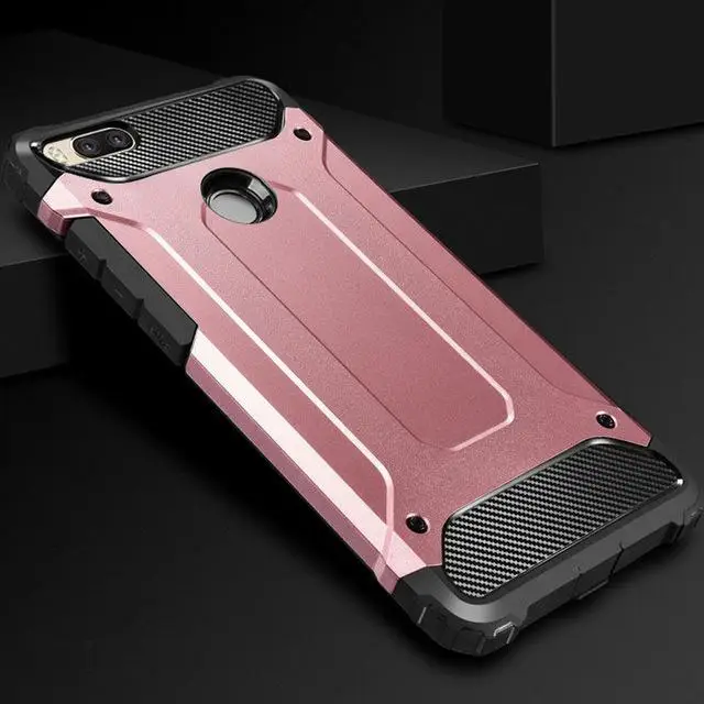 Прочный гибридный жесткий противоударный защитный чехол для телефона Xiaomi Mi6 Max3 Mi5X/Max 2/Redmi 6 5A/Note 4X 5A прочный ударопрочный чехол - Цвет: Rose Gold