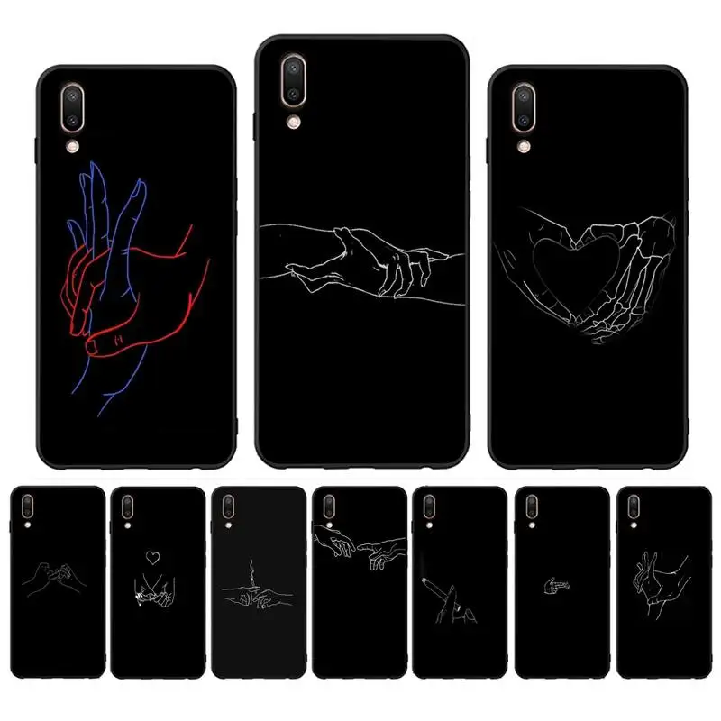 

Minimalist style series lines Phone Case Case For Oppo Reno Realme C3 6Pro Cover For vivo Y91C Y17 Y19 Funda Capa