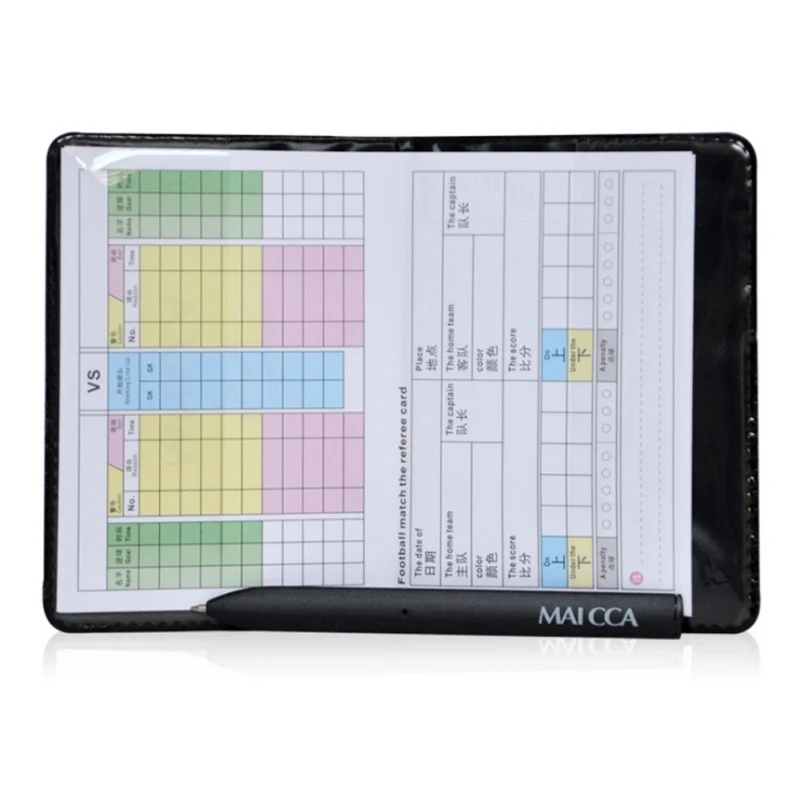 Портативный спортивный футбольный рефери кошелек блокнот с красной картой и
