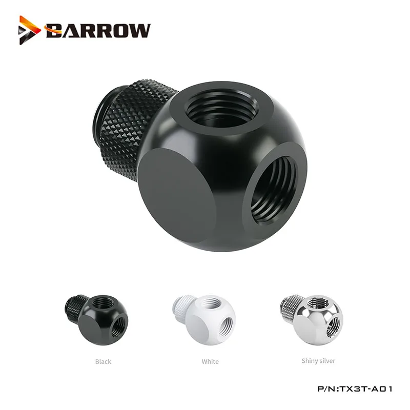 Carrinho de Mão Branco Preto Prata g1 x3 Vias Tubo 360 Adaptador Rotativo Acessórios Água Rachada Refrigeração Acessórios do Computador Tx3t-a01