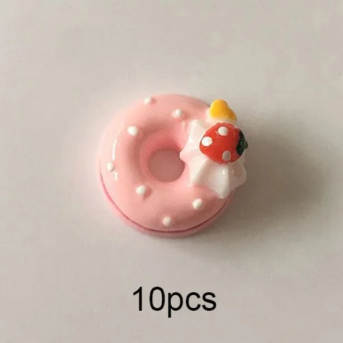 Pink 10pcs Happy monkey 10 шт. слизь добавлений Подвески поставки Милая Смола пончик DIY аксессуары наполнитель для пушистой прозрачной слизи глиняные игрушки - Цвет: Pink 10pcs