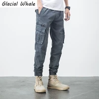 glacialwhale mens cargo pants men fashion side pockets hip hop joggers male japanese streetwear trousers multi pocket pants men
