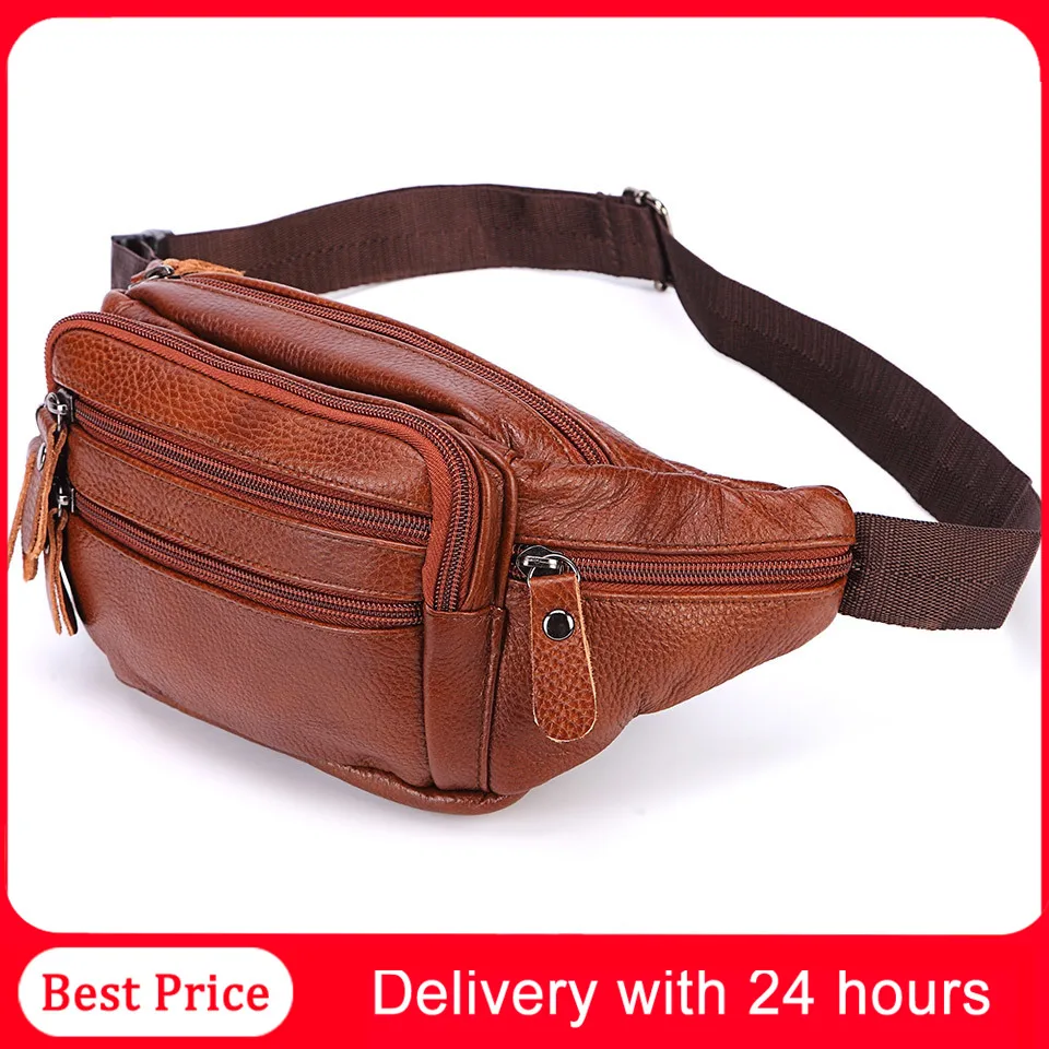 Мужская поясная сумка из натуральной кожи для путешествий 2019|Поясные сумки| |