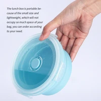 2pcs silicone collapsible lunch box food storage container bento bpa free microwavable portable picnic camping outdoor 500800ml