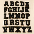 Блестящее полотенце Prajna с английским алфавитом, черная синель, 26 букв, нашивки, вышивка, значок сделай сам, Швейные аксессуары, аппликации