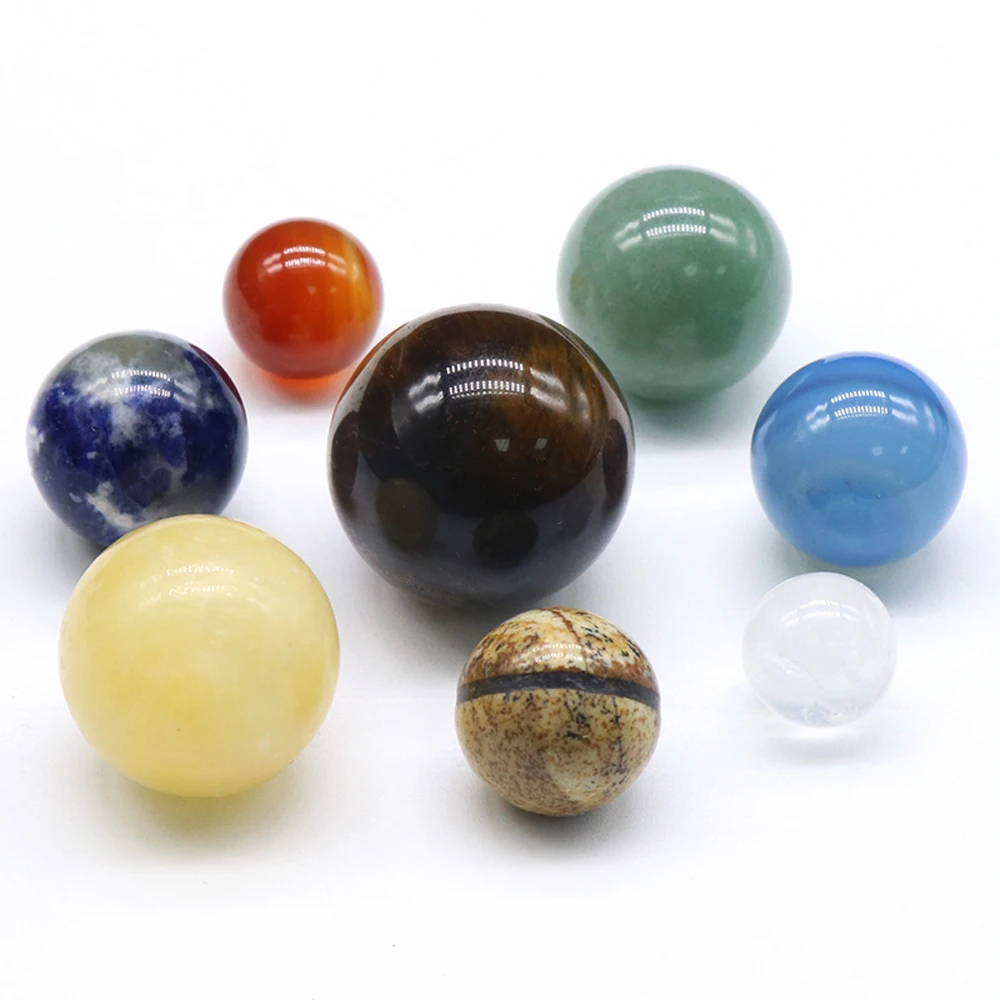 

Natural Semi-precious Stone Furnishing Articles Eight Planets of the Solar Systemfor DIY Rock specimens Gift