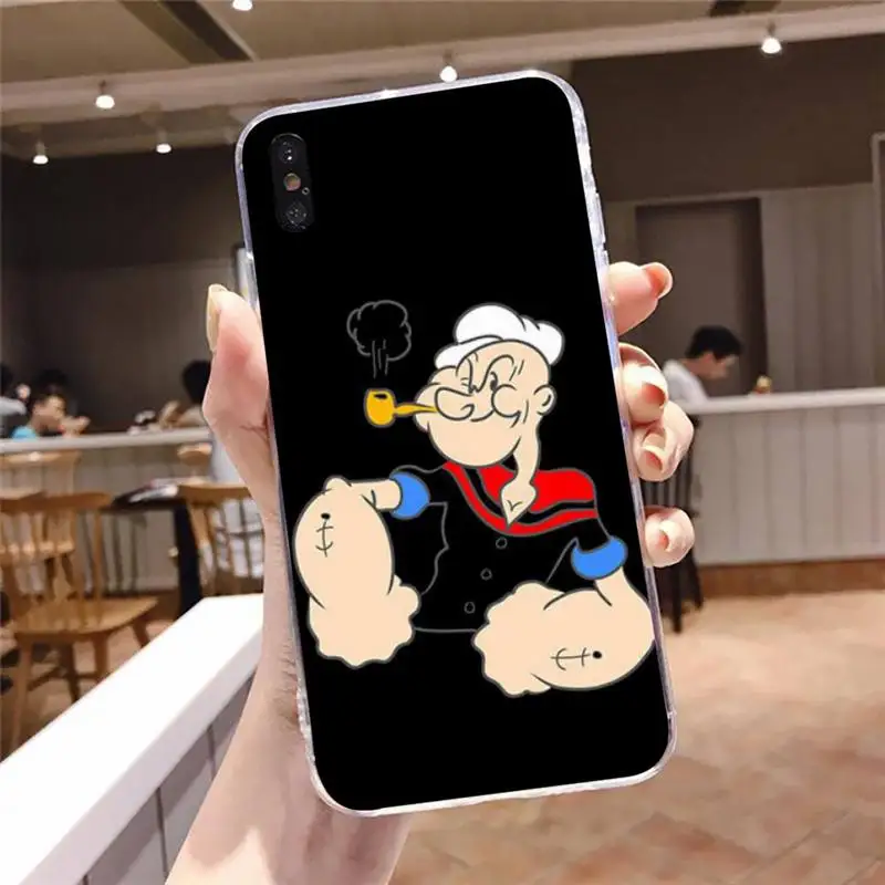 

Silicona, Dibujos Animados, Popeye, Sailor Phone Case Transparent Case For Iphone 6 6s 7 8 Plus XR X XS 11 12 Pro Max
