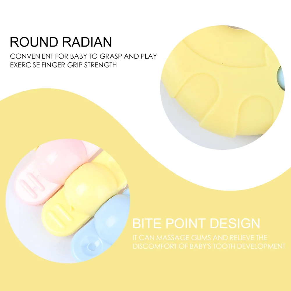 

1 Set of 12pcs Baby Rattle Teether Toy Cartoon Plastic Grab Shaking Toy Early Educational Toy(Random Style)