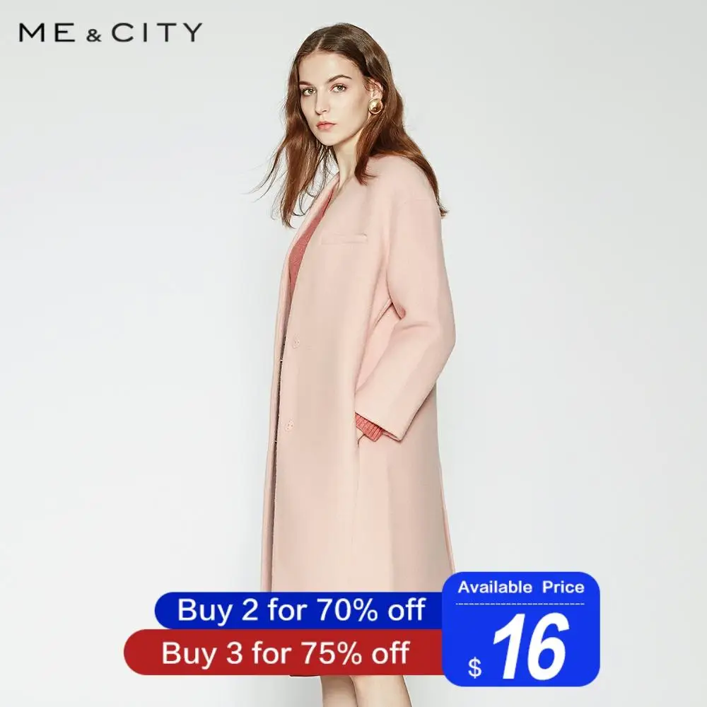 Me &amp city 2019 Женское шерстяное пальто верхняя одежда зимняя офисное модное теплое