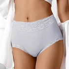 Женские трусики с высокой талией из мягкого хлопка, бесшовное сексуальное кружевное женское удобное нижнее белье, Формирующее тело, женское дышащее нижнее белье, трусы