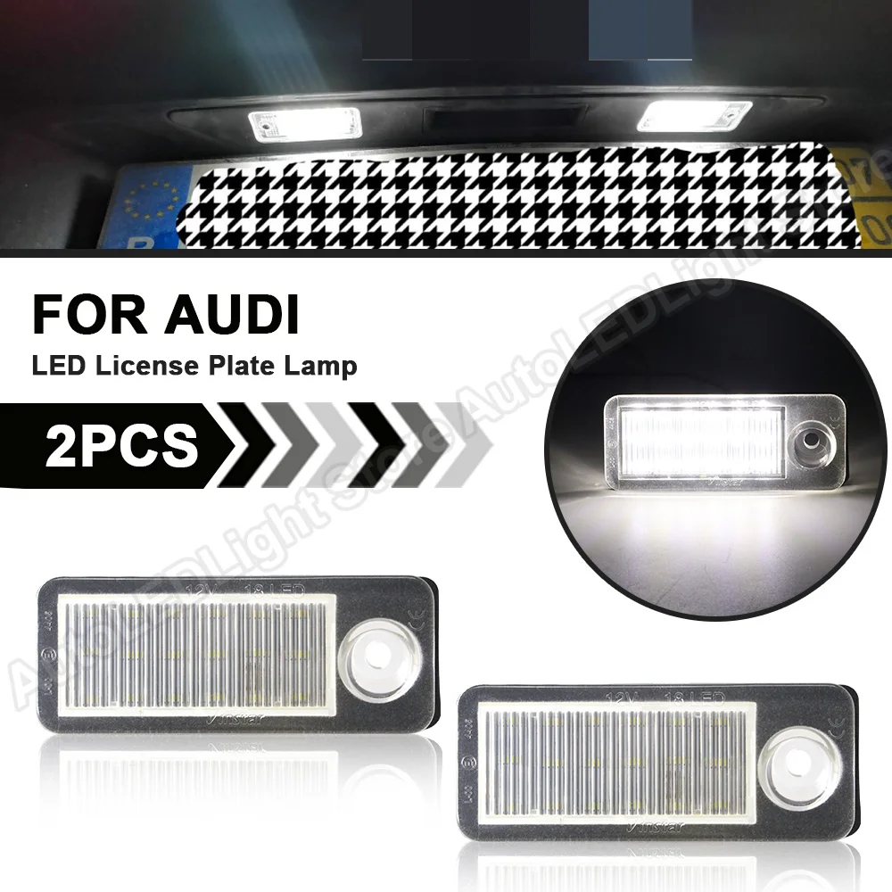 2Pc For Audi A6 C5 4B Avant/Wagon 1998 1999 2000 2001 2002 2003 2004 2005 LED Car Rear LED License Plate Light Number Plate Lamp
