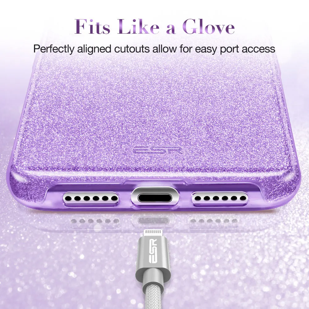 

ESR Case for iPhone SE 2020 8 7 Plus 11 11pro Max XR X XS SE2 Phone Cover Shinning Case Bumper Bling Case Shockproof Capa Fundas