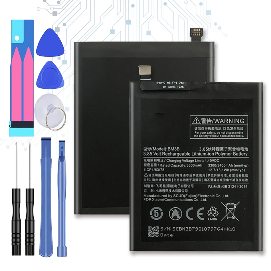 

Free Tools BM3B for XIAOMI Mi Mix 2 Mix2 Mix2S MiX 2S Battery For Xiao mi BM 3B 3400mAh Replacement Full Capacity Bateria