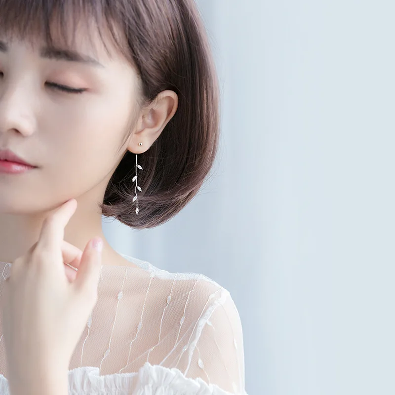 Trusta 100% 925 однотонные Настоящее серебро серьги серебристого цвета Бижутерия