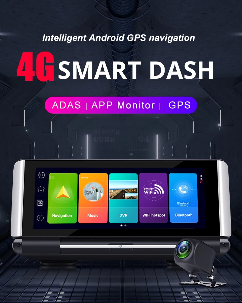 Зеркало видеорегистратор Bluavido ADAS Android 4G 7 &quot FHD 1080P Wi Fi GPS|Видеорегистраторы| |