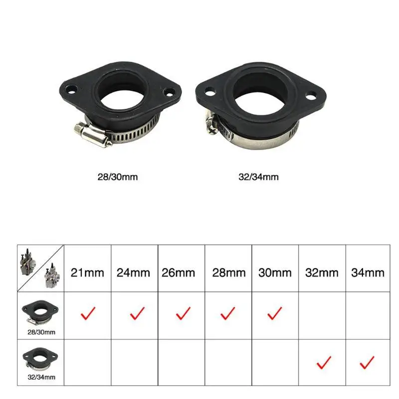 Motorcycle Carburetor Adapter Inlet Intake Pipe Rubber Mat Fit on PWK 28/30mm 32/34mm | Parts