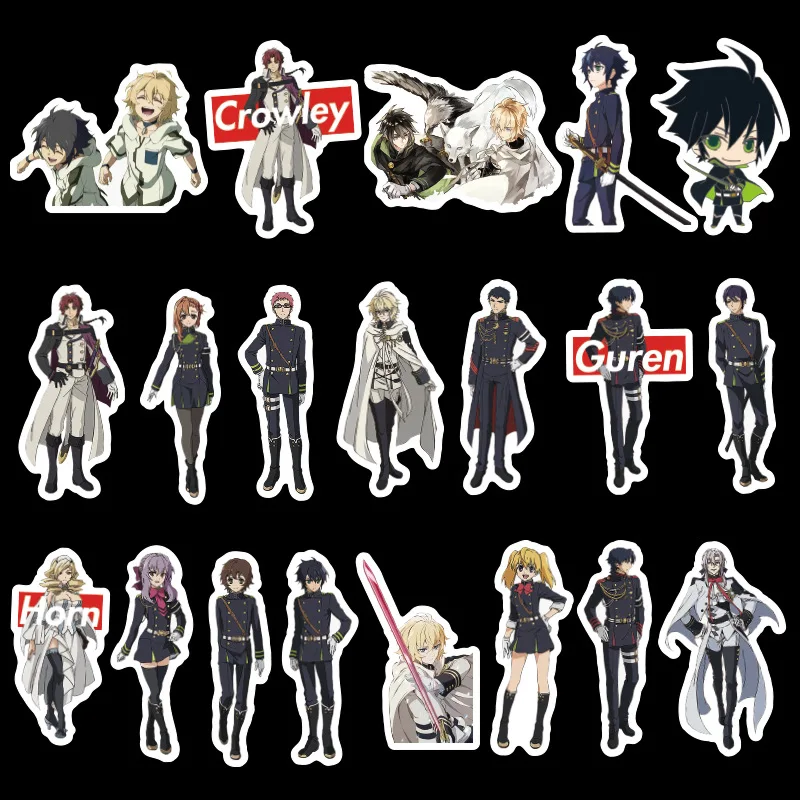 

50 pcs/lot Seraph of the end Card Stickers funny toys kids Cartoon Anime Characters Sticker Collection DIY Bus Stickers LD