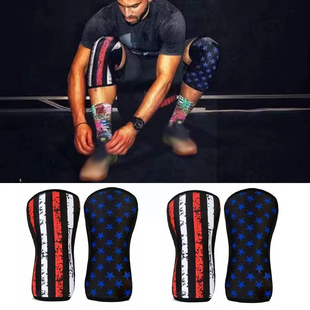 

Пара резиновых коленных прокладок для тяжелой атлетики, неопреновые компрессионные коленные прокладки для тяжелой атлетики H9E7