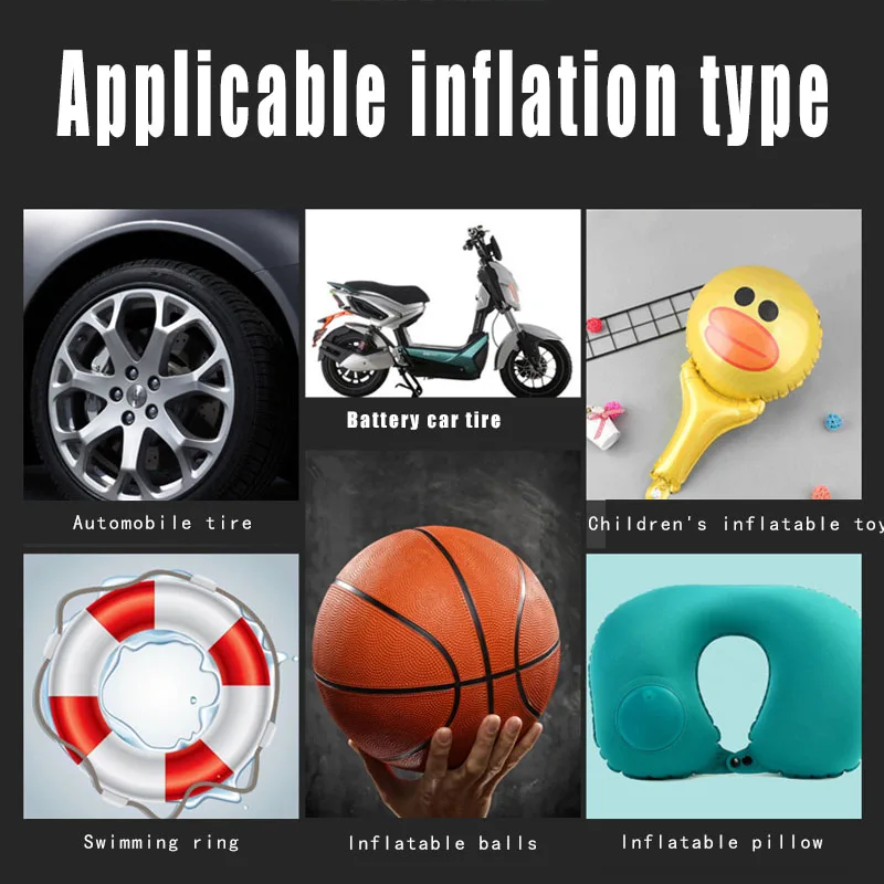 

Tyre Inflator Black White Portable Compressor Digital Car Tyre Pump 12V 150PSI Rechargeable Air Pump for Car Bicycle Tires Balls