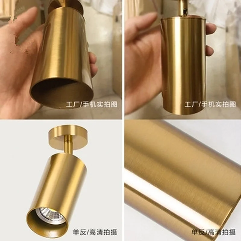 Роскошный латунный прожектор в скандинавском стиле светодиодный потолочный
