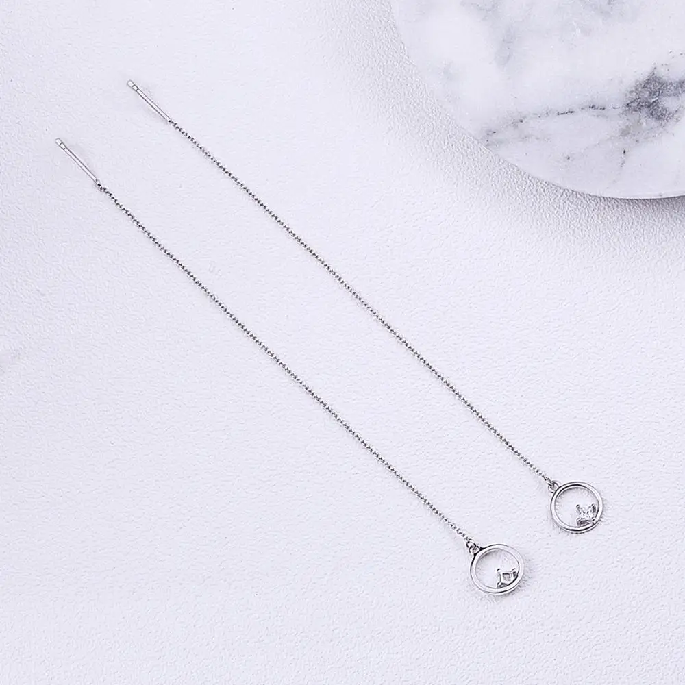 Серьги-подвески женские из серебра 925 пробы с цирконами | Украшения и аксессуары