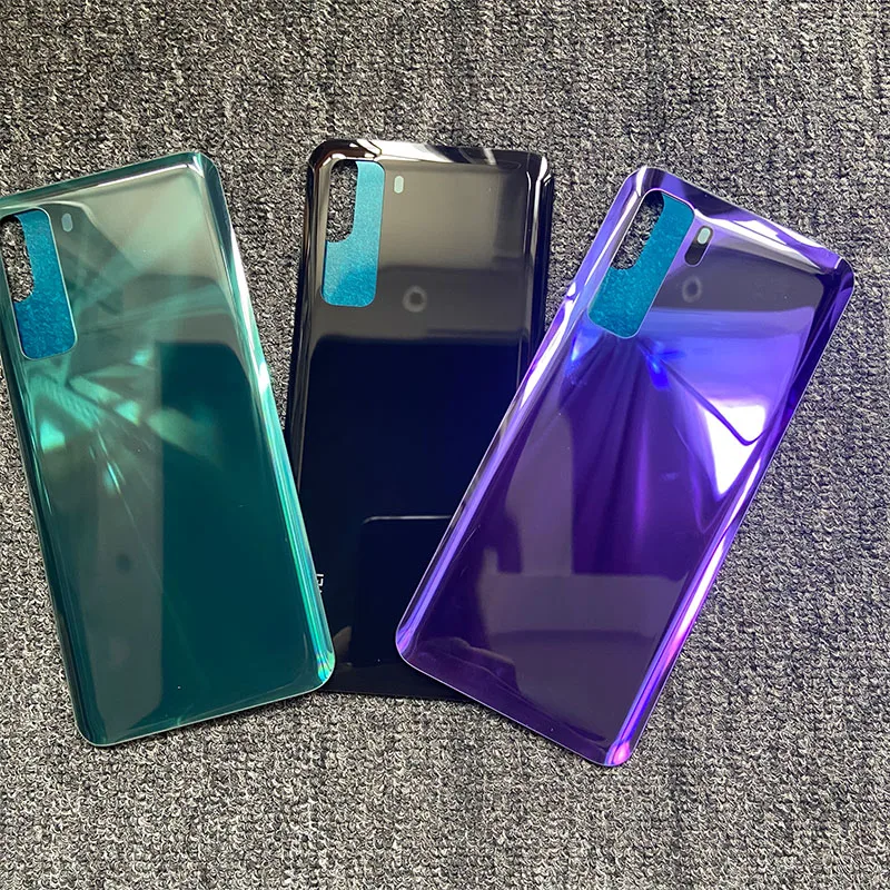Задняя крышка батарейного отсека для Huawei P40 Lite 5G стеклянная с объективом камеры