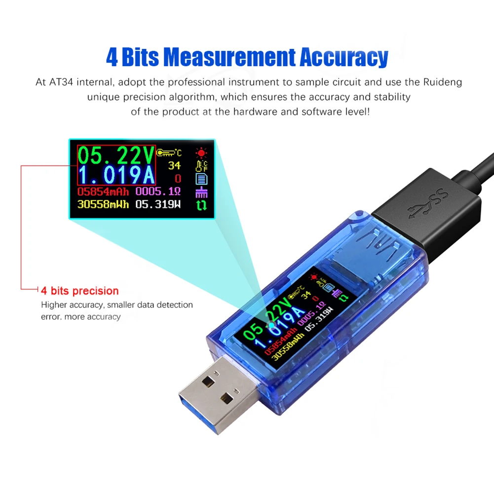 Цифровой мультиметр RD AT34 AT35 USB 3 0 с цветным ЖК-дисплеем | Компьютеры и офис