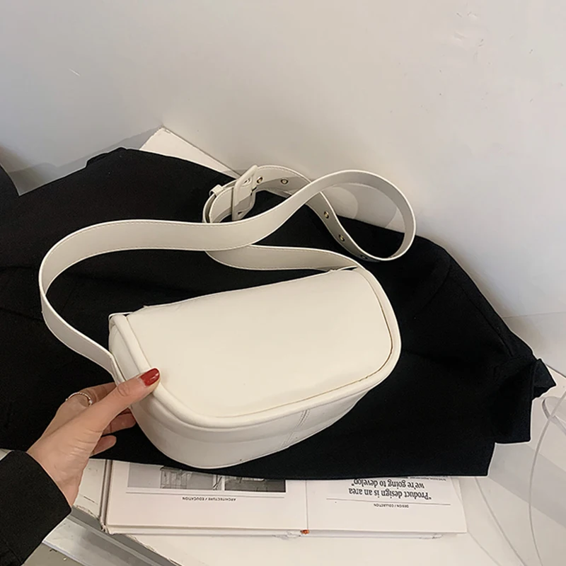 

Fashion Cross-Body Saddle Bag 2021 Popular New Korean Texture Ladies Shoulder Bag Niche Designers Mostly Use Half Square Handbag