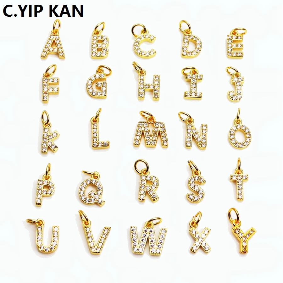 Популярный среди женщин микро Цирконий 26 букв кулон DIY браслет ожерелье