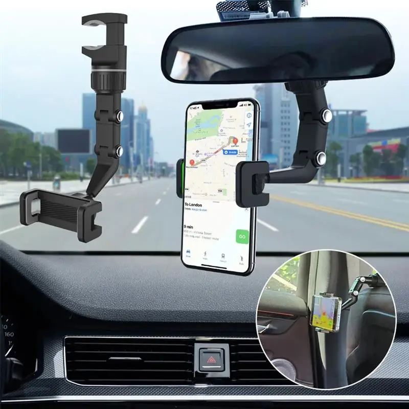 Creative Mobile Phone Holder Car Interior Multifunctional Phone Stand 960 Degree Rotation Multiple Occasions