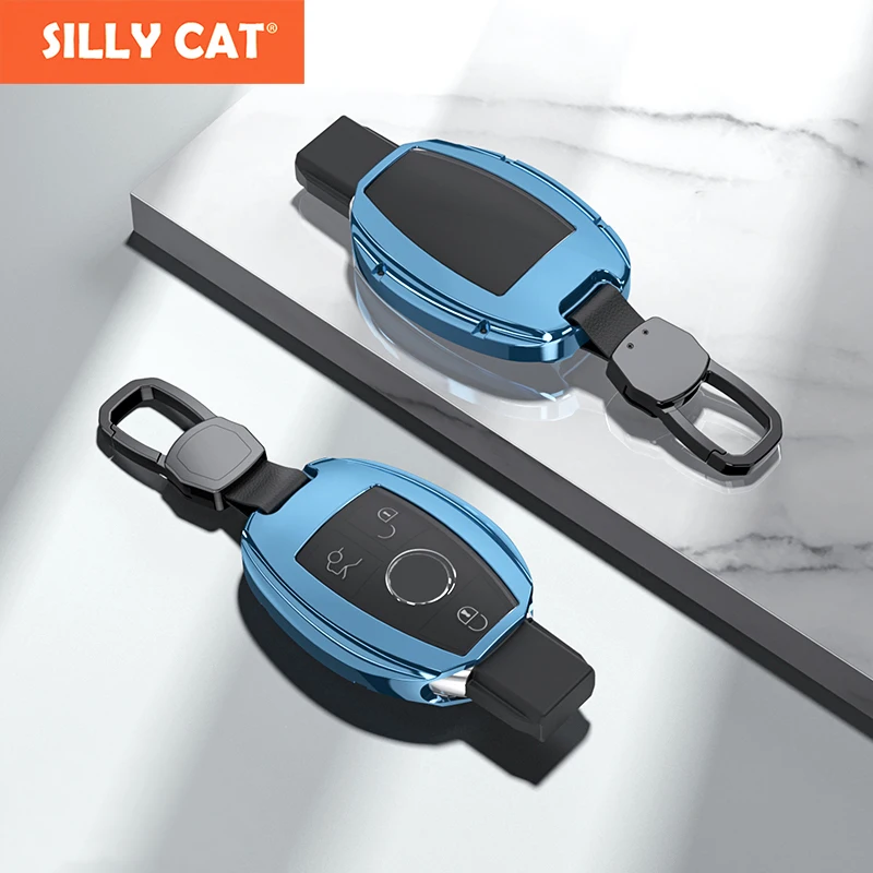 

Metal Car Key Cover Case Protector Suit For Mercedes Benz Key Fob Cover Case A B GLC CLA GLA CLS S E C Class W204 W205 W212 GLK