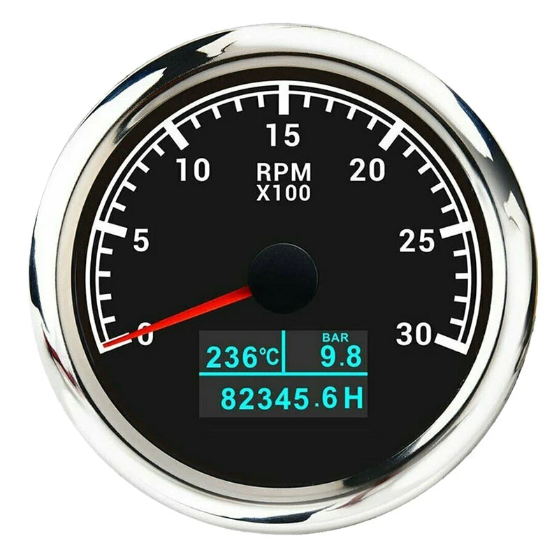 

85MM 3-in-1 Multi-Function Tachometer Pressure Gauge Tachometer Water Temperature for Cars and Boats
