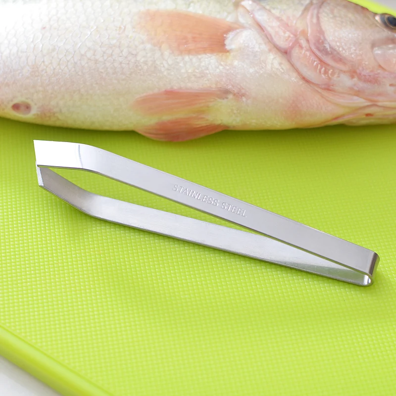 

1 Piece Stainless Steel Fish Bone remover Fishbone Tweezers Tongs Practice Skin Removal Pliers Pincer Seafood Tools