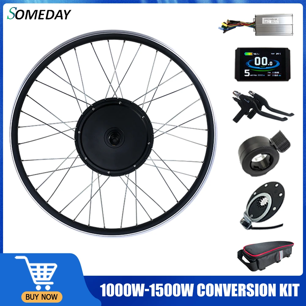 Когда нибудь 48V 1000W/1500W Ebike конверсионный Комплект Задний BLDC ступица моторное