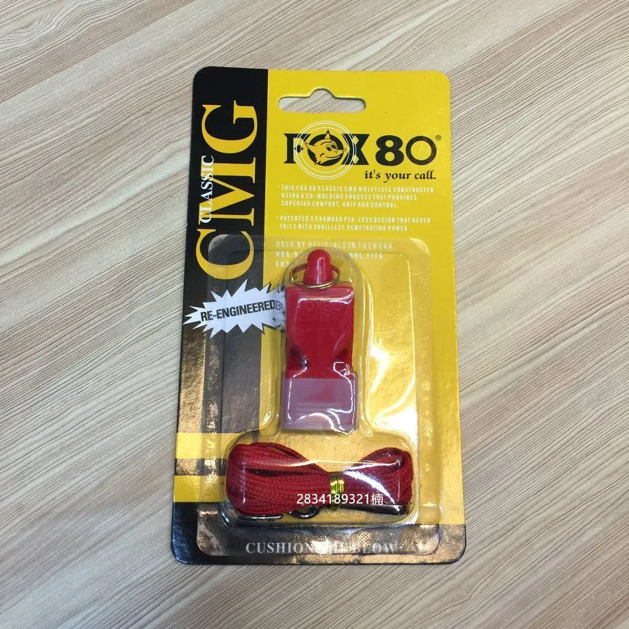 FOX80-Red Пластик свисток FOX40 FOX80 свисток без косточек Пластик свисток Американский Футбол Баскетбол Хоккей Бейсбол Спортивный рефери свисток - Цвет: FOX80-Red