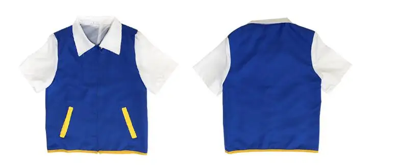 

Pokemon Ash Ketchum Cosplay Costume Blue Jacket + Gloves + Hat Ash Ketchum Costumes NL1551