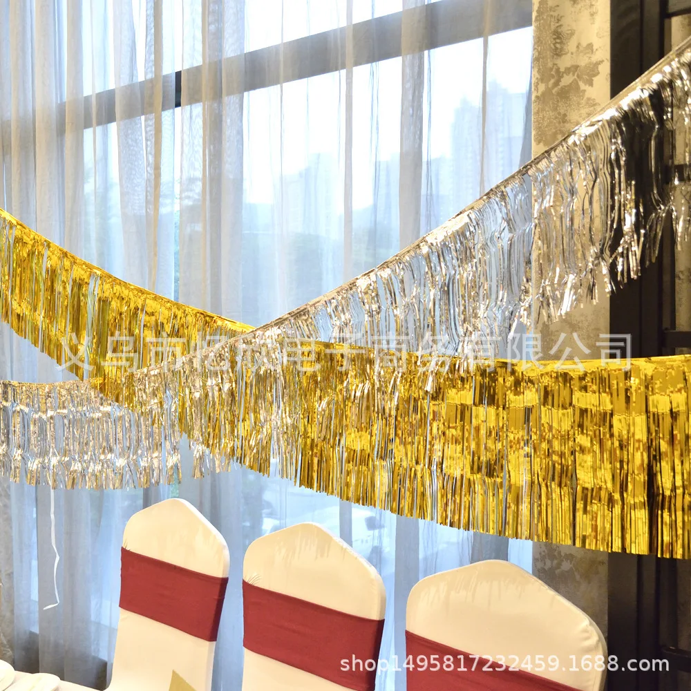 

Rain Silk Curtain Tassels Party Birthday Supplies Prom Background Decoration Height 30CM Length 2 Meters