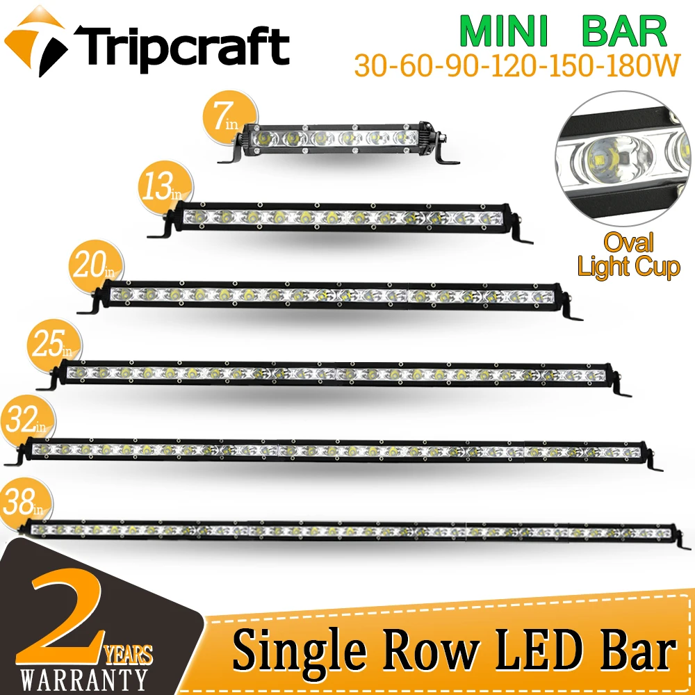 Tripcraft Super Mini 7 &quot13&quot 20 &quot25&quot 32 &quot38 дюймов 60 Вт 90 120 150 однорядсветодиодный