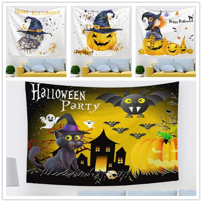 21 дизайн гобелен на Хэллоуин тыквы дерево принт настенный подвесной искусство