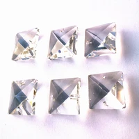 top quality 1000pcslot 22mm clear crystal square beads in 2 holes for chandelier part glass curtain accessories home decor