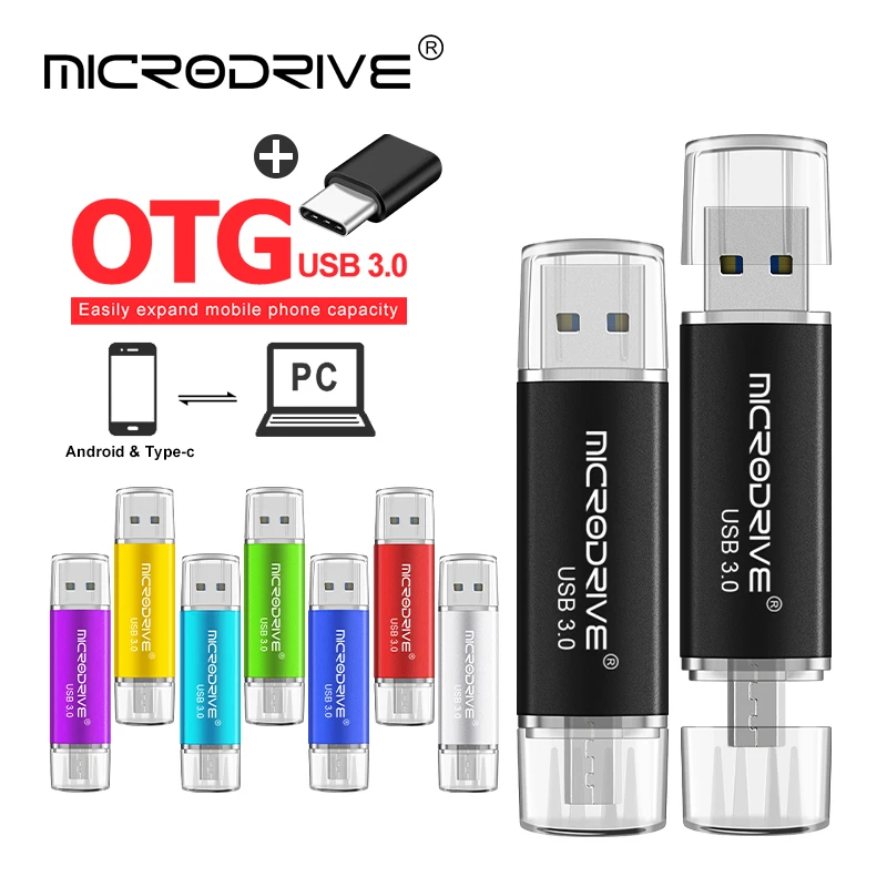 Флеш накопитель USB 3 0 OTG в 1 16 ГБ металлический usb флеш Type C 32 64 128 флэш для