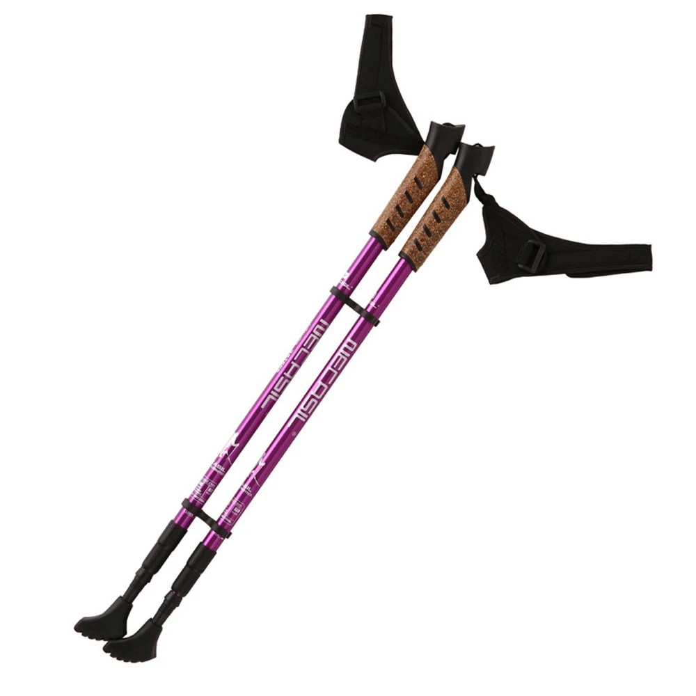 Bengalas de Caminhada Lote Nordic Acampamento Caminhadas Alumínio Ajustável Telescópica Alpenstock Trekking Pole Walking 2 Pçs - 13 High Quality Esporte e Lazer