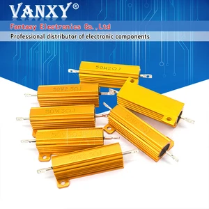 Алюминиевый мощный металлический корпус 50 Вт, чехол, проволочный резистор 0,01  100K 0,05 0,1 0,5 1 1,5 2 6 8 10 20 100 150 200 300 500 1K 10K Ом