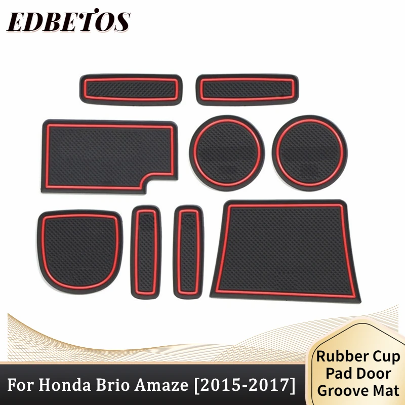 

For Honda Brio Amaze Gate Slot Mat Anti Slip Anti-Slip Door Groove Pad Interior Decoration Car Accessories 2015 2016 2017