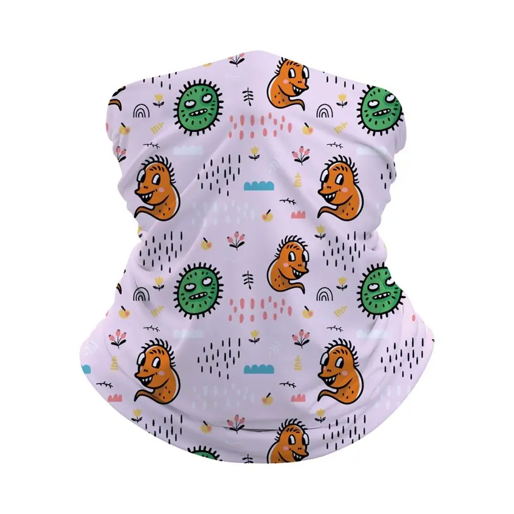 Штаны с принтом мультяшного монстра детская бесшовная бандана повязка на голову