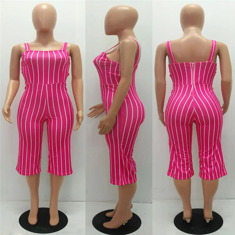 

Casual Striped Rompers Womens Jumpsuit 2020 Sexy Spaghetti Strap Sleeveless Summer Overalls One Piece Outfits Monos De Fiesta